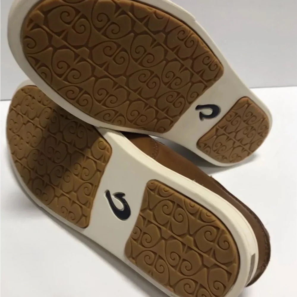 Olukai Pehuea Womens Slip-On Brown Leather Size 6.5 M